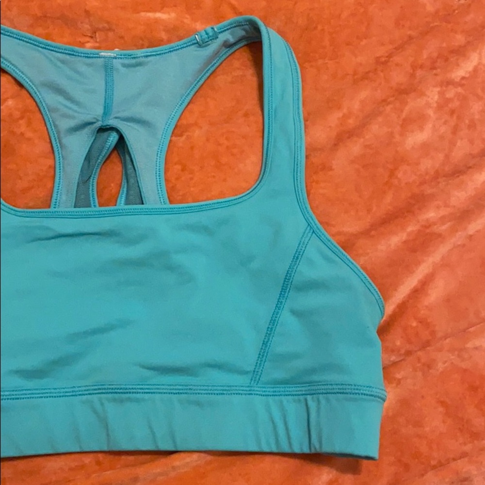 blue lululemon racer back sports bra